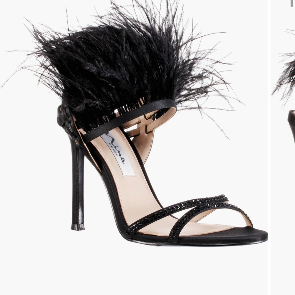 Nina Dalva Feather Sandal Heel